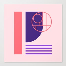 Geometric Pink Purple Bauhaus Canvas Print