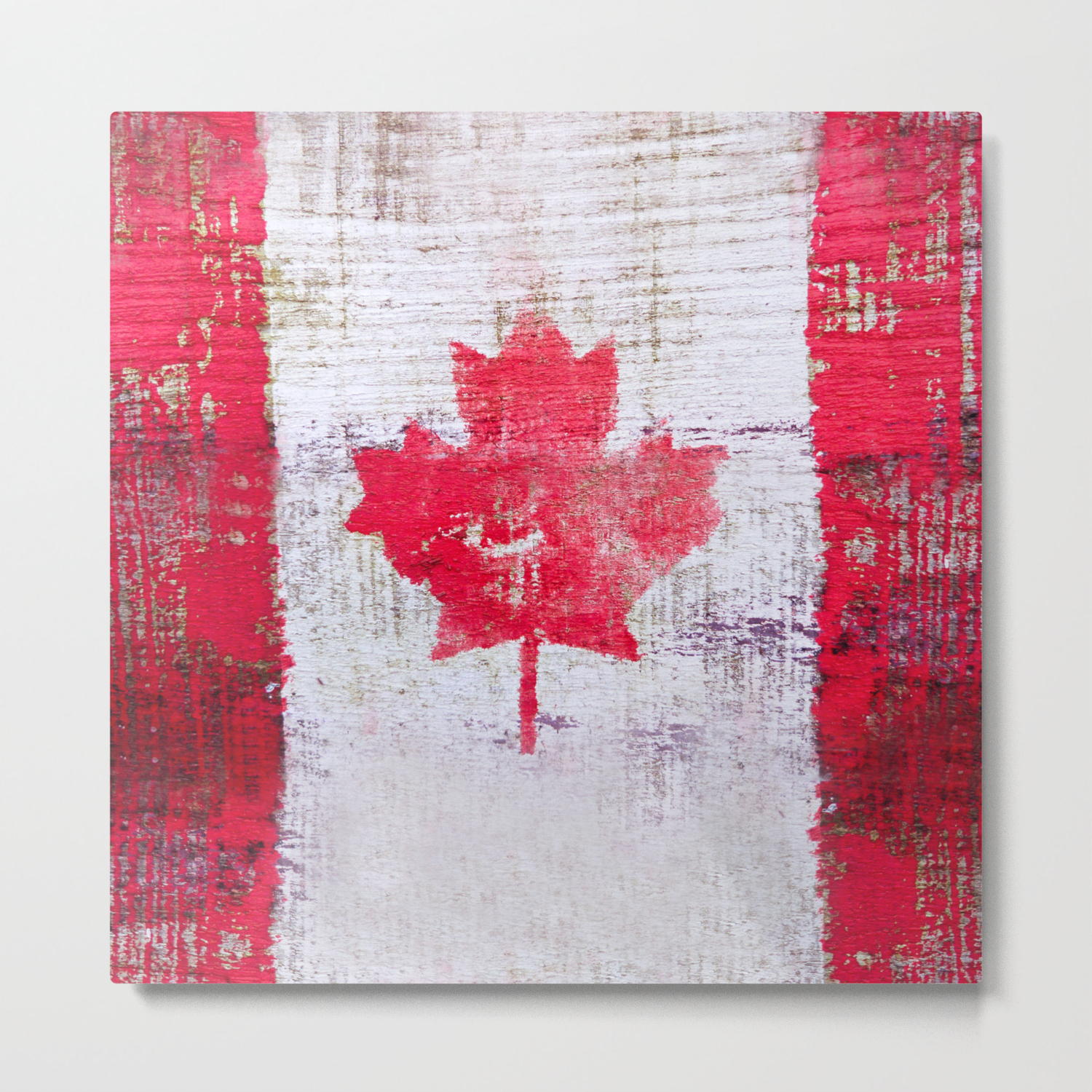 Canadian Flag Painting Tote Bag Abstract Maple Leaf Canada Metal