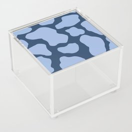 Light Blue on Dark Blue Y2K Cow Spots Acrylic Box