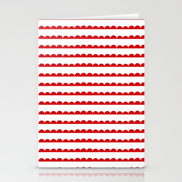 Red Scallop Stationery Cards