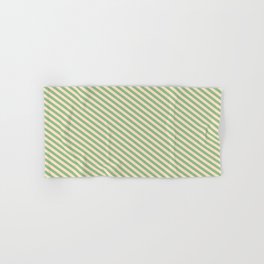 [ Thumbnail: Dark Sea Green & Bisque Colored Lines/Stripes Pattern Hand & Bath Towel ]