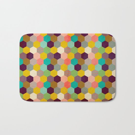 Fun Hexagon Bath Mat
