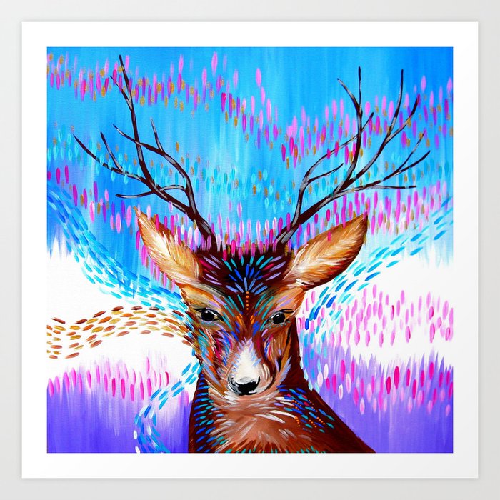 Fantasy Deer Art Print By Cathyjacobs