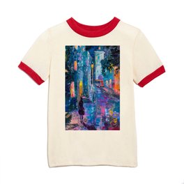 Classic Street Architecture Scene Colorful Oil Painting old style Drawing Technique Art HD Print 04 Kids T Shirt
