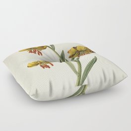 Branch with three yellow lilies, 1834 Floor Pillow