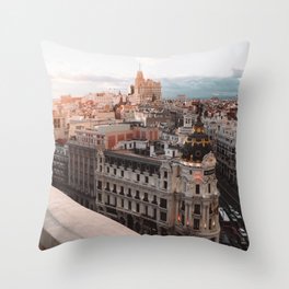 Spain Photography - Beautiful Architecture In Madrid Throw Pillow