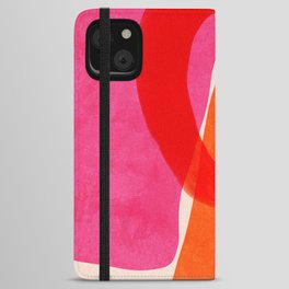 relations IV - pink shapes minimal painting iPhone Wallet Case
