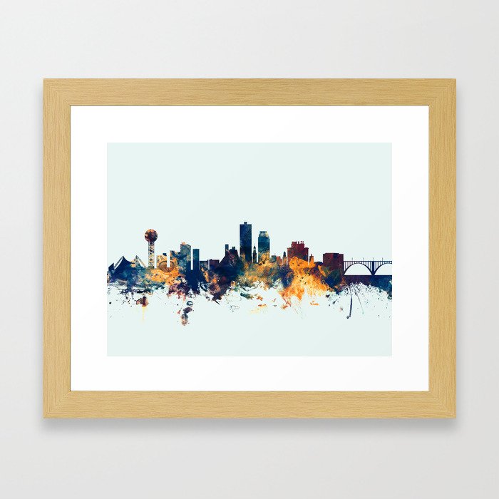 Knoxville Tennessee Skyline Framed Art Print