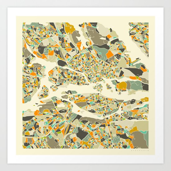 Stockholm MAP Art Print