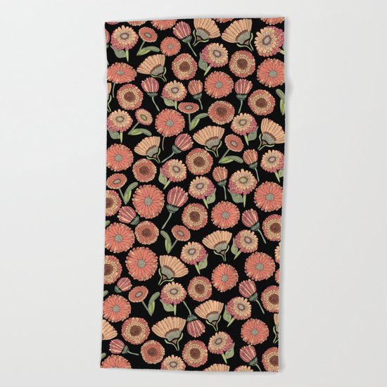 Vintage Florals Beach Towel