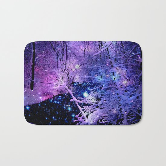 Cosmic River Galaxy Forest Bath Mat