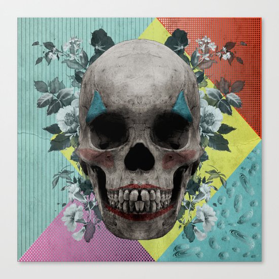 skull getting' ready for halloween but didn't quite succeed Canvas Print