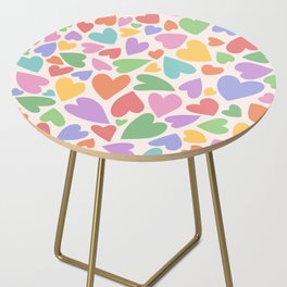 Retro Colorful Hearts Side Table