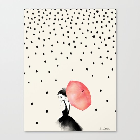 Polka Rain Canvas Print
