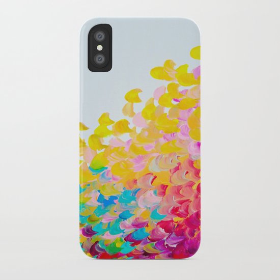 CREATION IN COLOR - Vibrant Bright Bold Colorful Abstract Painting Cheerful Fun Ocean Autumn Waves iPhone Case