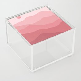 Pink Mountains Landscape Minimalist Boho Acrylic Box