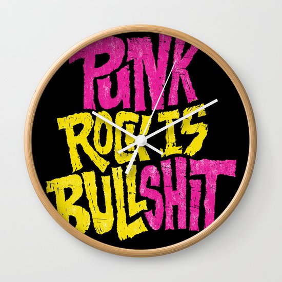 Punk Rock is Bullshit Wall Clock