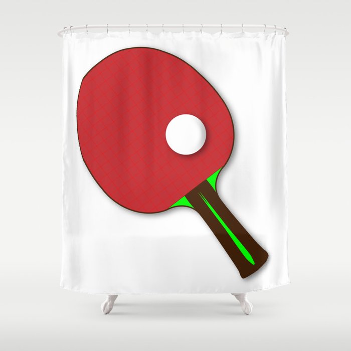 Table Tennis Bat Shower Curtain