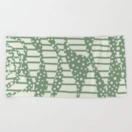 Spots and Stripes 2 - Green Beach Towel