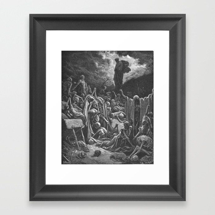 Ezekiel's Vision Of The Valley Of Dry Bones By Gustave Dore Framed Art Print