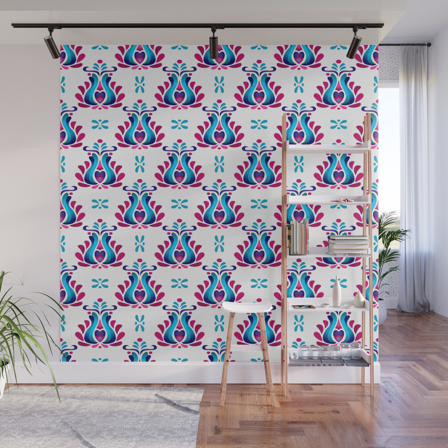 Folk Tulip Wallpaper No 01 Wall Mural By Gypsyonic Society6