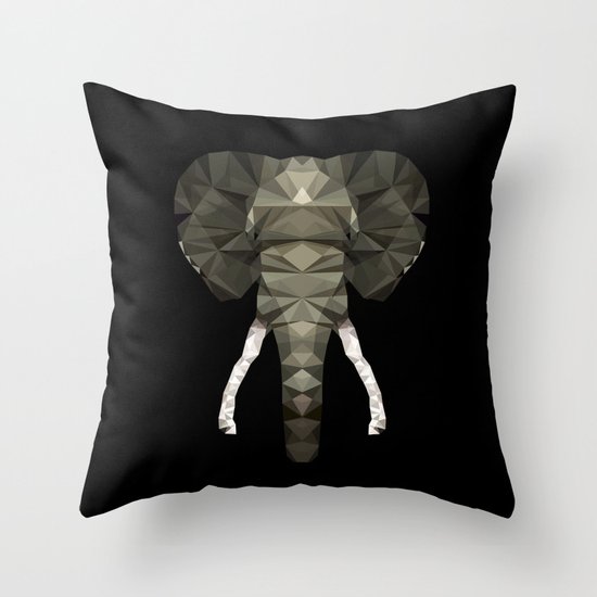 Polygon Heroes - The Elephant Throw Pillow