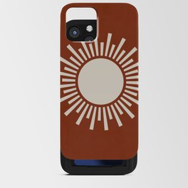 Abstract Boho Sun Minimalist Burnt-Orange Terracotta iPhone Card Case