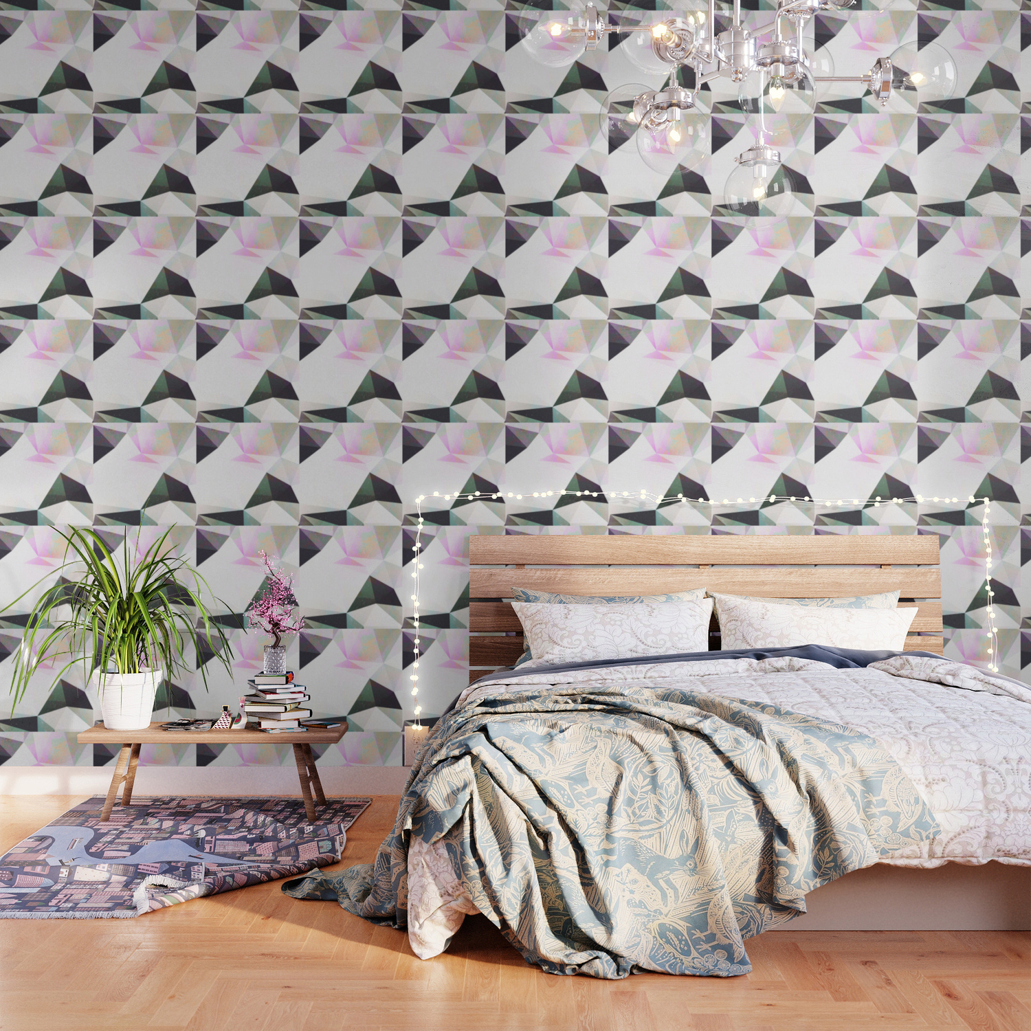 Mid Mod Geometric Pattern 1 Wallpaper By Dominiquevari Society6