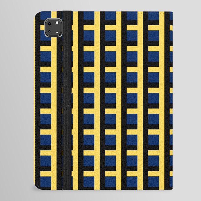 Navy Blue And Yellow Buffalo Plaid,Navy Blue And Yellow Buffalo Check,Navy Blue And Yellow Gingham Check,Navy Blue And Yellow Tartan, iPad Folio Case