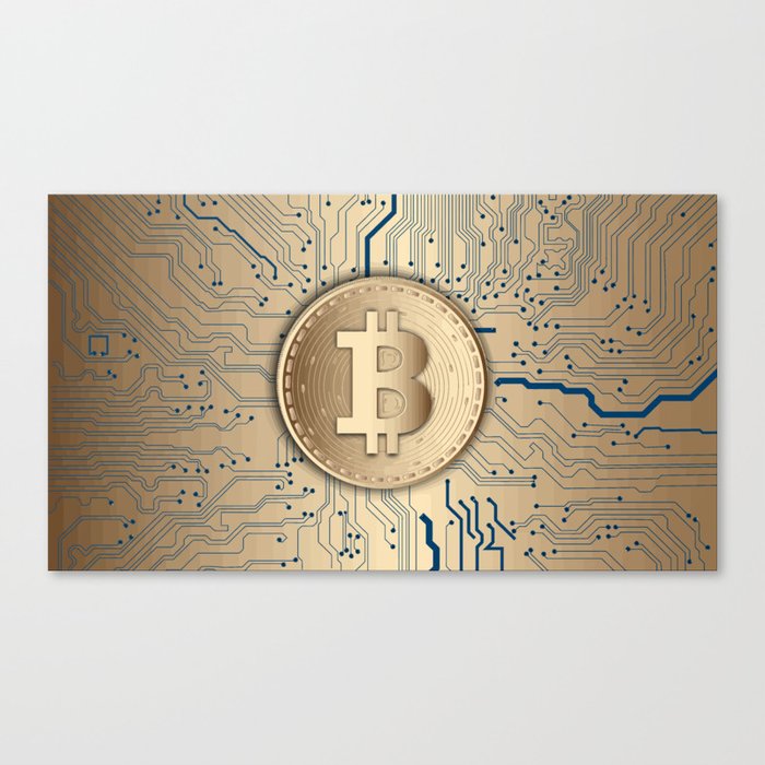 Bitcoin money gold Canvas Print