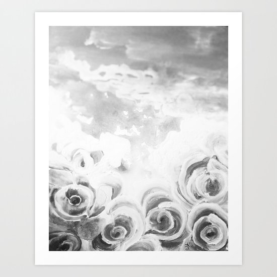 Fading Roses Silver Lining Art Print