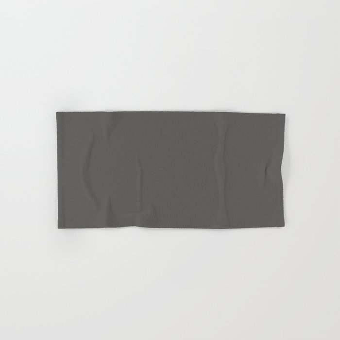Dark Gray Solid Color Pantone Gunmetal 18-0306 TCX Shades of Green Hues Hand & Bath Towel