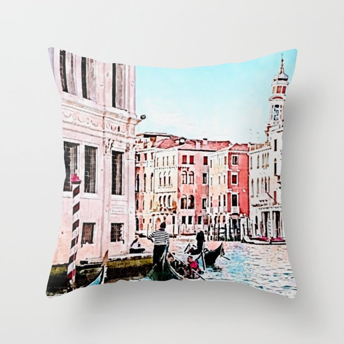 Beautiful Scenery of Grand Canal Venice Italy Throw Pillow