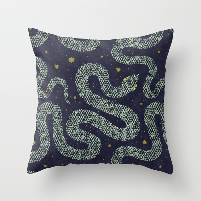 Space Serpent Throw Pillow