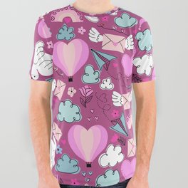 Valentines Pattern Cute All Over Graphic Tee