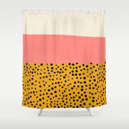 Cheetah & Peach | PATTERN 04: The Retro Edition Shower Curtain