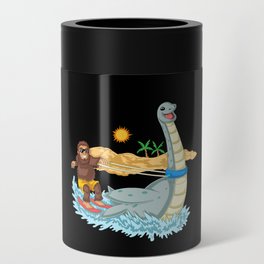 Bigfoot Riding Loch Ness Can Cooler