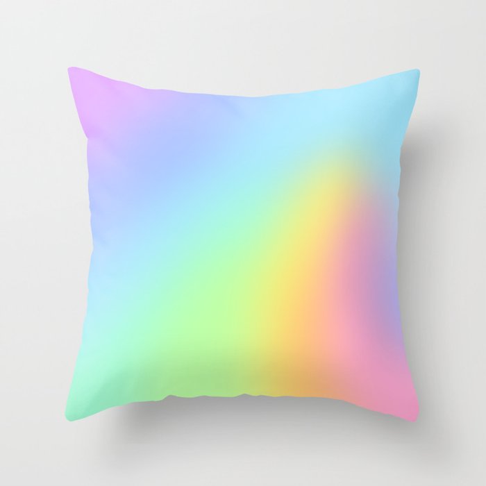 Pretty Pastel Rainbow Blur Throw Pillow