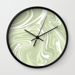 sage green marble art Wall Clock