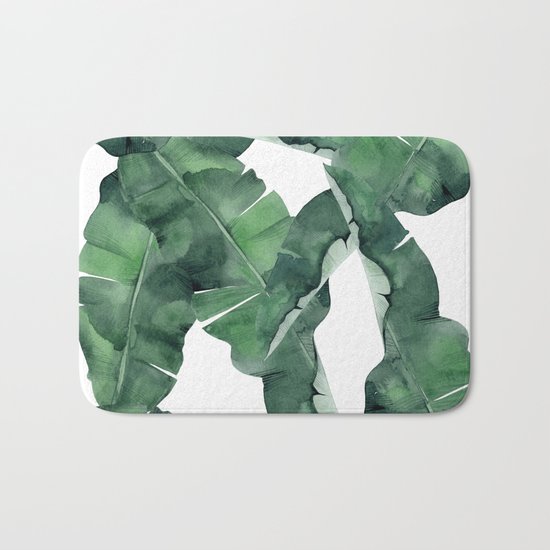 Tropical Island Leaves Bath Mat