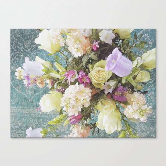 Festive Vintage Floral Canvas Print