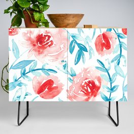 Coral and turquoise Credenza