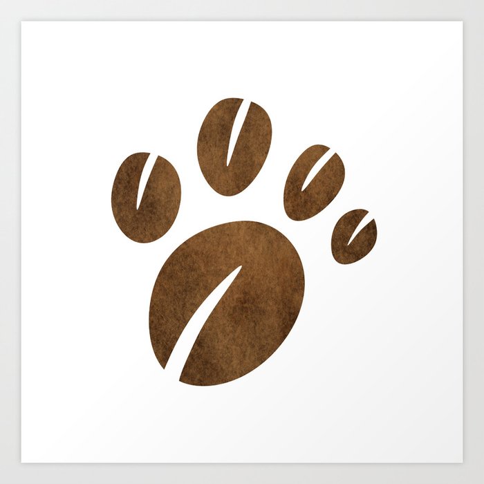 Coffee Bean Bear Paw Art Print