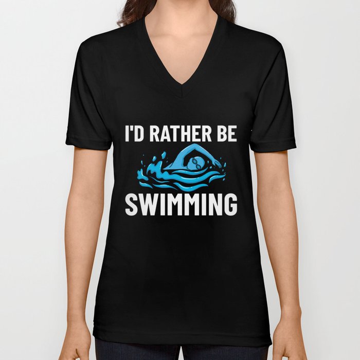 Swimming Coach Swim Pool Swimmer Lesson V Neck T Shirt