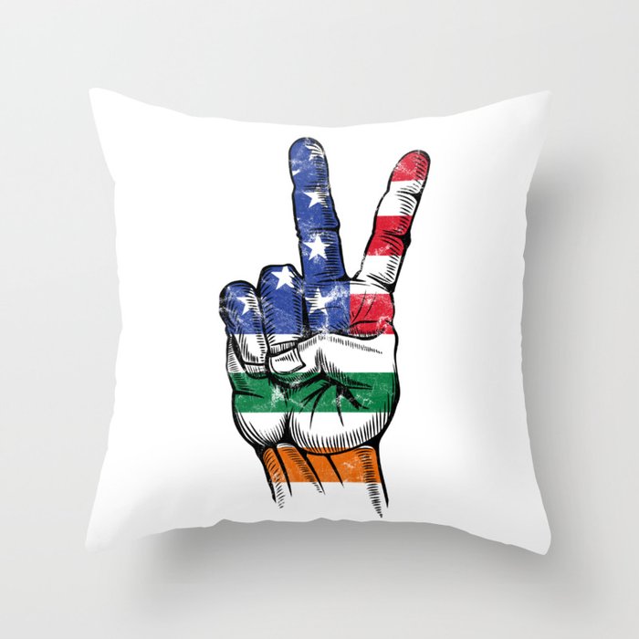 American Irish saint patrick's day flag peace symbol Throw Pillow