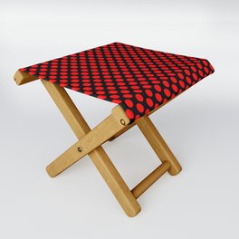 Purely Red - polka 1 Folding Stool