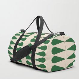 Green geometric mid century retro plant pattern Duffle Bag