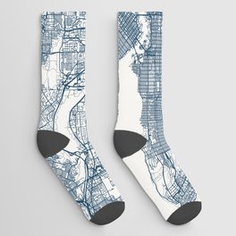 Canada, Vancouver Map - Illustrated City Poster Socks