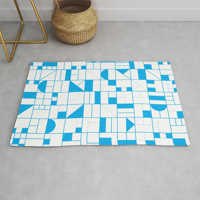 Abstract Pattern Blue Rug