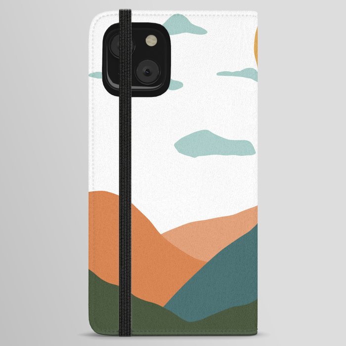Cloudy Lunchtime - Geometric Landscape iPhone Wallet Case